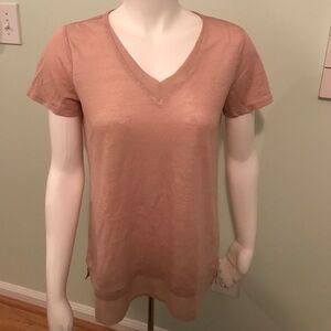 Catherine Malandrino linen v neck shirt size XS
